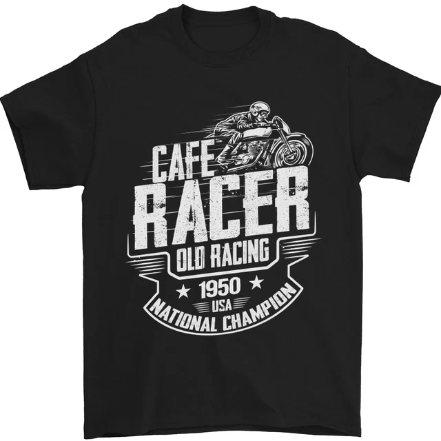 Cafe Racer Old Racing Biker Motorcycle Mens T-Shirt 100% Cotton