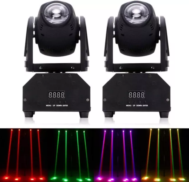 2X 60W DMX RGBW LED DJ Moving Head Bühnenbeleuchtung Strahl Spotlight Party Show