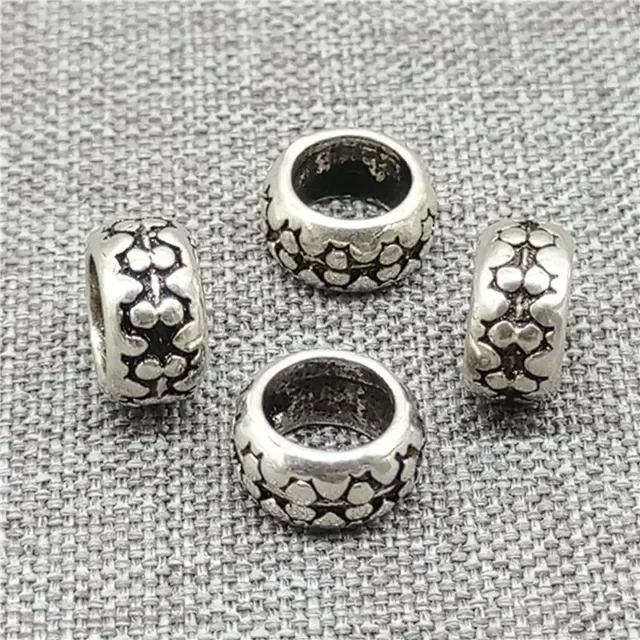 20pcs of 925 Sterling Silver Tire Donut Beads Spacer for Bracelet