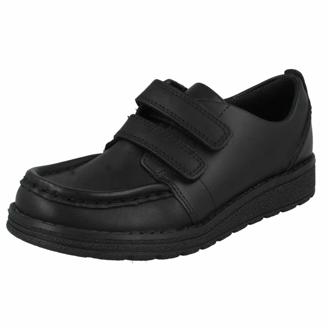 Scarpe da scuola formali Clarks doppio gancio e anello in pelle mendip luminose