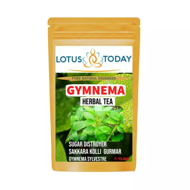 Té de hierbas Lotusttoday puro Gymnema Gurmar hoja dieta diabética 63 bolsas de té 3