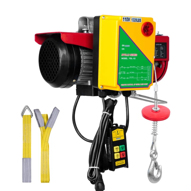 Palans électrique 1320 Lbs (0.6 Tonne) Avec Télécommande Sans Fil - Marque Anxingo