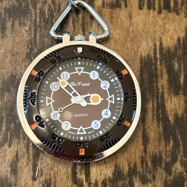 DA VANCI QUARTZ Pocket Watch Large Numbers Made In Japan UNTested 14.99 PicClick