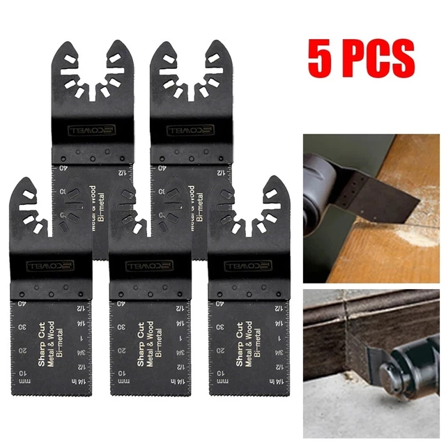 Sega Lame Cartongesso for Taglio Legno 34mm / 1.3'' Denti Larghezza 5Pcs Nero