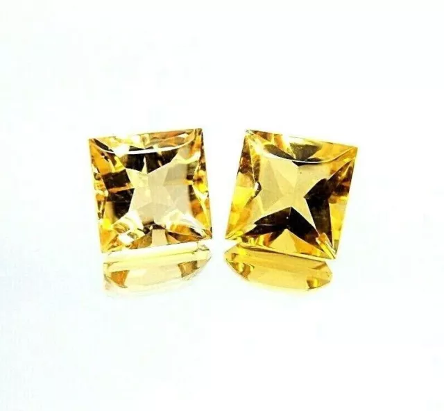 2x Beryl - paire de Princess Bufftop facettés 5,10ct. 8x8mm (1611A)