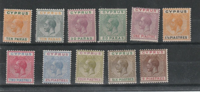 Cyprus  1921 - 23S S G 985- 97 Various Values To 9 Pi  Mnh & Mh  Cat £200