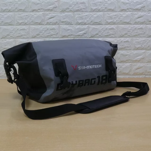 SW Motech Drybag 180 Motorcycle Waterproof Tail Roll Bag - Grey / Black - 18L