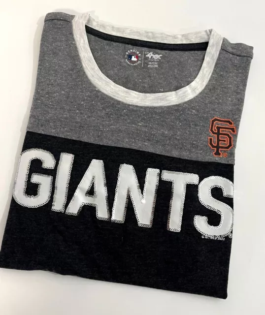 Women's'  Baseball team San Francisco Giants Short sleeve Black/ Gray Shirt Tee