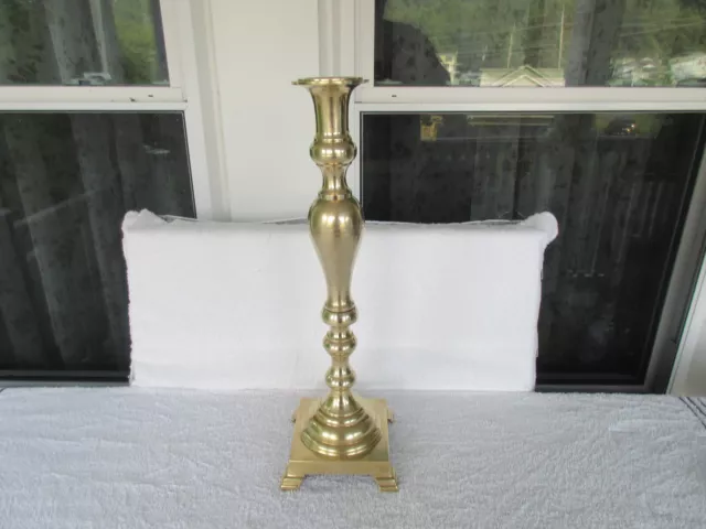 Xtra-Large [ 17-1/2" Tall] Solid Brass  Candle Stick Holder ~3 Pounds + 4 Ounces