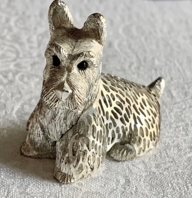 Christofle Lumiere d'Argent Scottish Scottie Terrier Figurine Silverplate