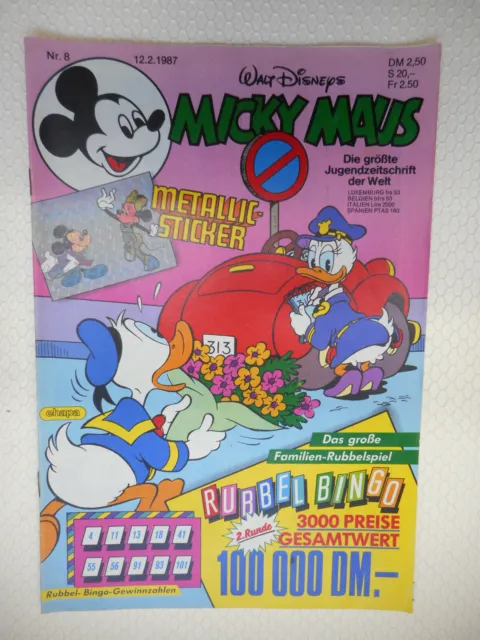 Micky Maus Nr. 8 12.2.1987; ohne Sticker; Walt Disney; #385