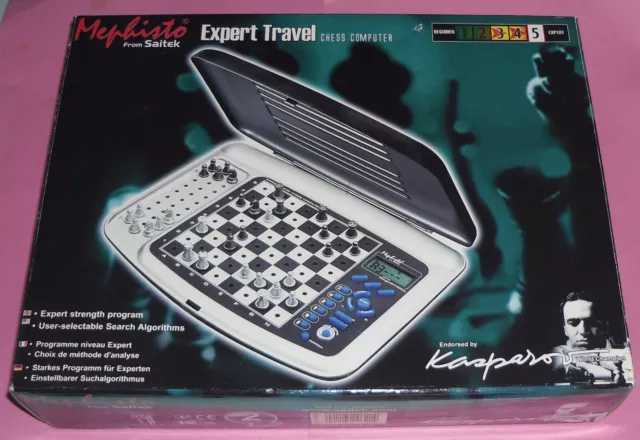Computadora de ajedrez experta de viaje de Saitek Mephisto kasparov electrónica vintage tecnología