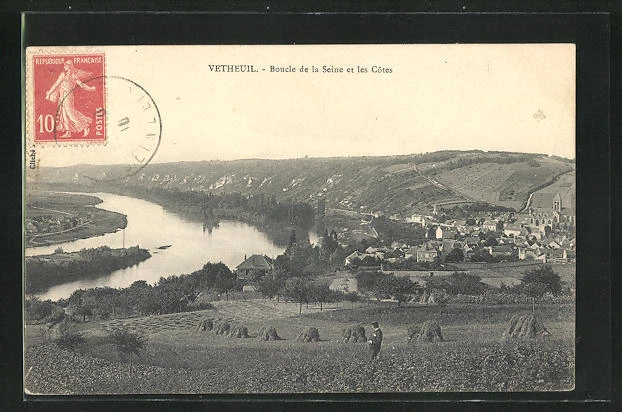CPA Vetheuil, Boucle de la Seine et les Cotes 1910