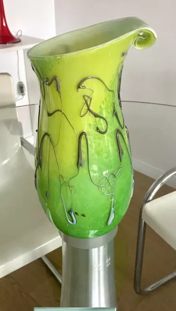 GRAND vase Silviy verre soufflé murano pate de verre objet décoration Ancien