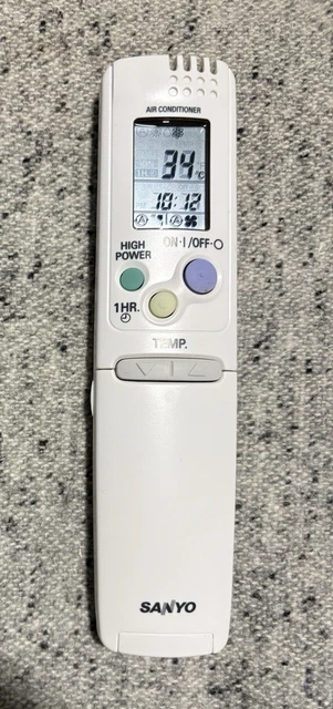Telecomando Condizionatore Sanyo RCS-4MVPS4EX - Sostituto Originale Bianco, Portata 10m, Senza Batterie