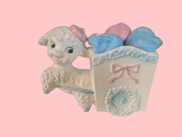 Vintage Nursery Decor National Potteries Co. Japan | Poodle/Lamb Planter