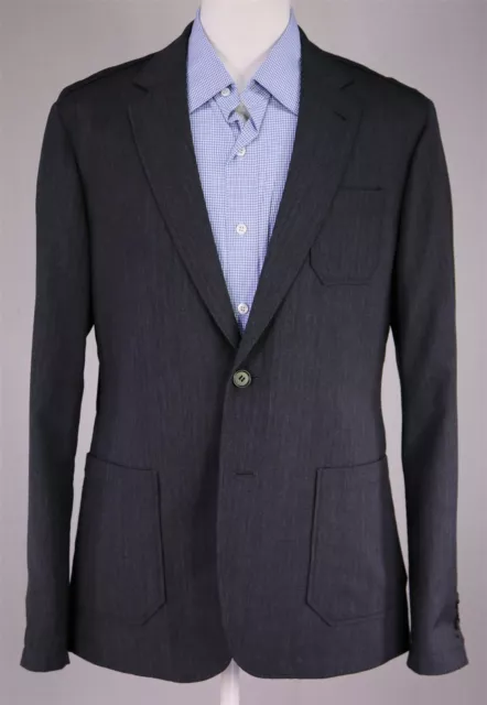 AllSaints Gray Herringbone Yakushi Patch Pocket Blazer Jacket 40R 3