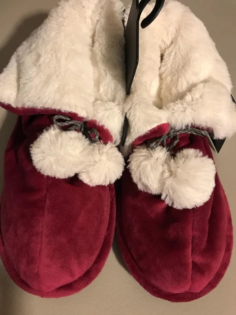 Cuddl Duds Burgundy Slippers-Size M 7/8-NWT