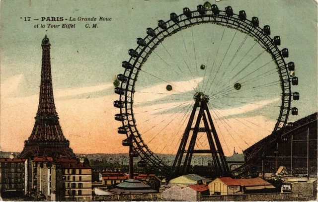 CPA Paris 15e Paris-La Grande Roue et la Tour Eiffel (311664)