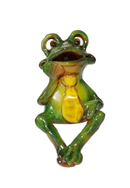 GARTENSTECKER FROSCH KERAMIK Kantenhocker Zaunhocker Deko Teich