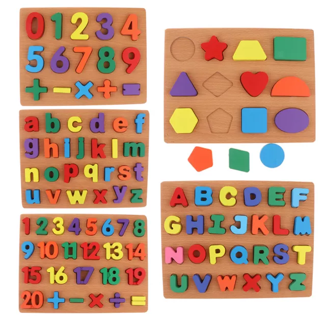 Chiffres/formes/lettres puzzle cadre jeu enfichable jouet de motricité