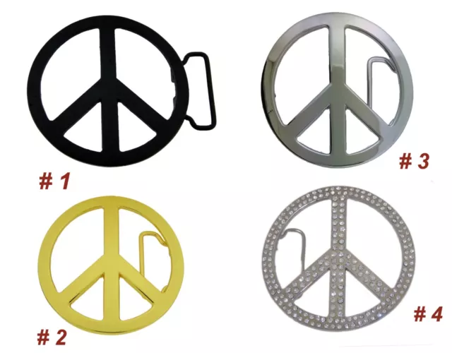 New Men Women Peace Sign Belt Buckle Symbol Dove Peace-Lover-Keeper Silver Metal