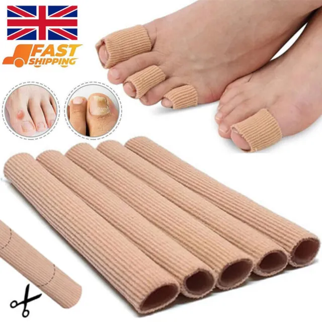 10x Silicone Tube Toe Gel Protectors Soft Cushion Pad Finger Foot Pain Relief UK