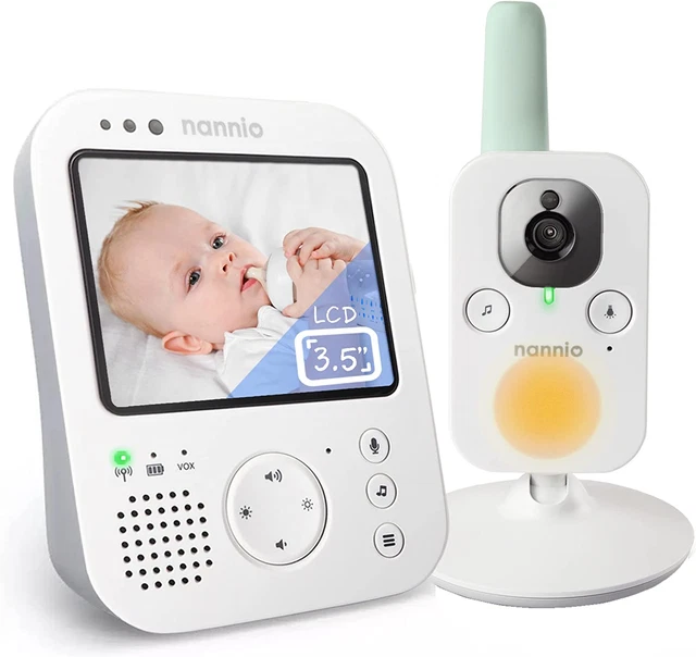 Monitor de video para bebé Hero3 con luz nocturna y asistente de vibración, cámara para bebé de 3,5