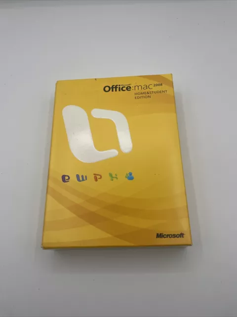 Microsoft Office Mac 2008 Home & Student Edition Complete In Box 3 Product Keys