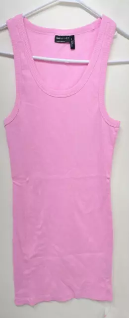 ASOS Design Womens 4 Petite Rib Scoop Neck Tank Mini Dress Baby Pink Barbie Core