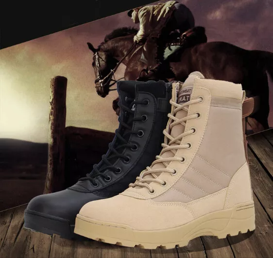 ANFIBI UOMO SCARPE Tattico Militare Desert Caviglia Stivali