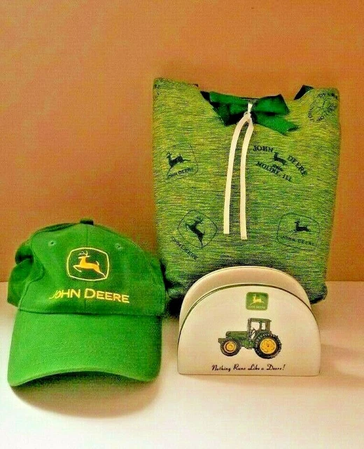 Gibson John Deere Tractor Napkin Holder ,Ball Cap,small Gift Bag