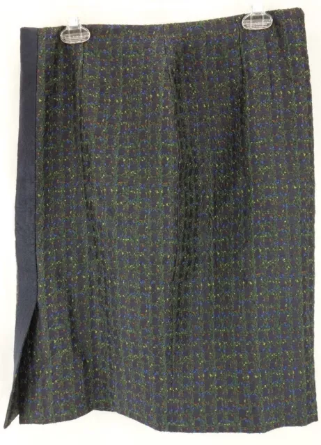 DONCASTER COLLECTION Multicolor Wool Blend Knee Length Pencil Skirt Womens SZ 8