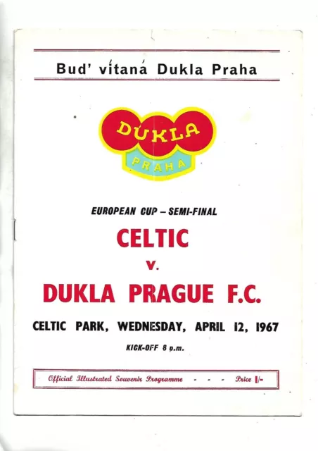 european cup programmes semi final 1966/7  Celtic V Dukla Prague