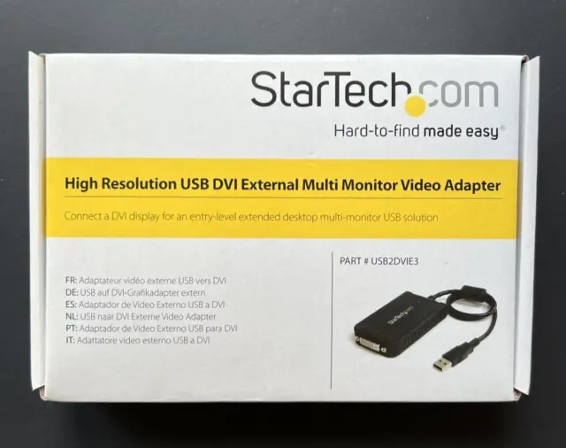 Adaptador de monitor múltiple StarTechcom (USB2DVIE3) USB a DVI caja abierta