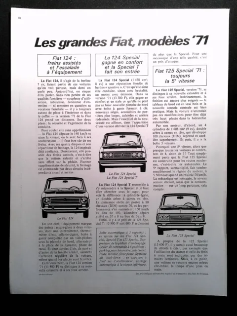 1971 Fiat Original Paper Advertising Advert