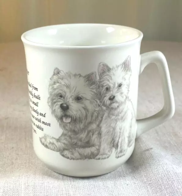 Vintage West Highland White Terrier Mug by Animal Prints 9cm Tall VGC 1990s