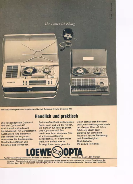 Loewe Opta Werbeanzeige Werbung Loewe #1 MI