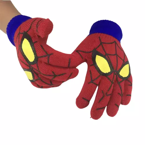 Children Spiderman Gloves Cartoon Winter Keep Warm Kids Full Finger Mittens 3