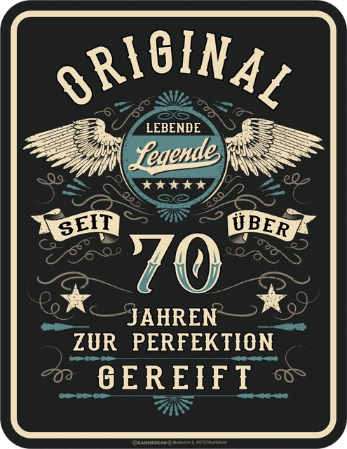 GEBURTSTAG SCHILDER Original 70 Jahre Lebende Legende Sprüche Blech