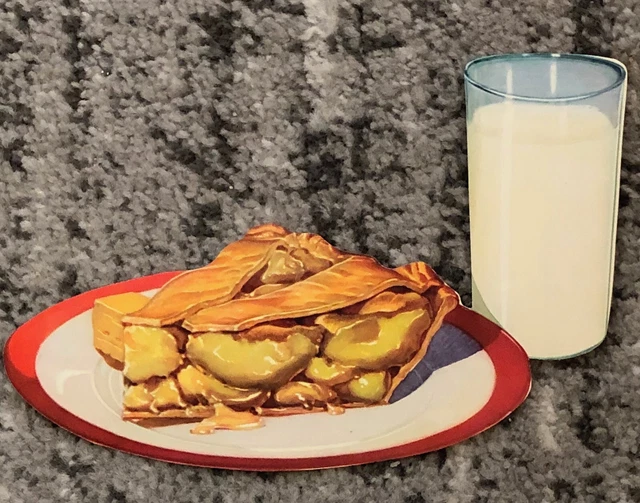 Ice Cream Poster Die-Cut Diner Sign Apple Pie Vanilla Soda Fountain 1950 Vintage