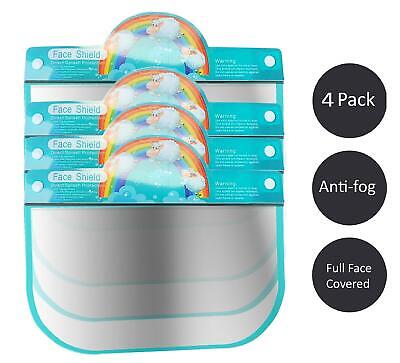 Kids Face Shield Protection Cover Guard Reusable Safety Visor Rainbow 4 Pack