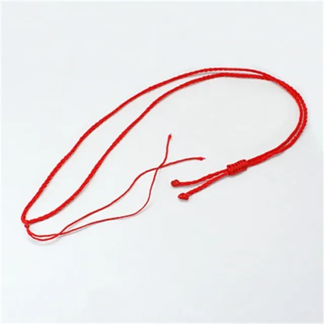 100 Collares Ajustables de Cuerda de Nailon Base para Fabricación de Joyería Rojo con Nudo 23,6"