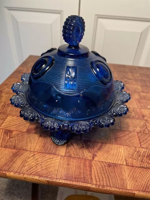 EAPG Imperial butter dish cobault blue