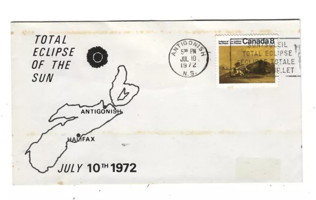 Canada July 10, 1972 Special Cover Total Eclipse of the Sun  #562