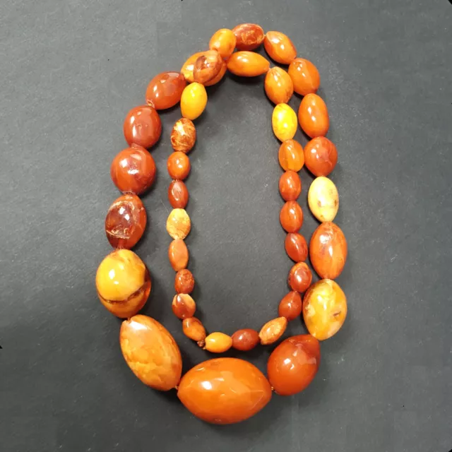 Bernstein Collier Halskette Baltic Butterscotch Olive Amber necklace 88,2 gramm