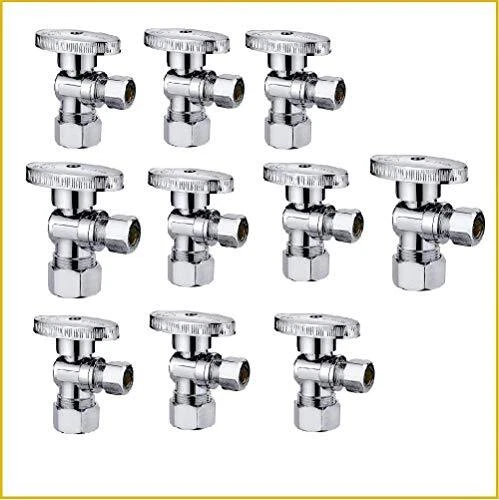EZ-Fluid 1/2" Nominal Comp 5/8"OD Comp x 3/8" OD Comp 1/4Quarter Turn Handle ...