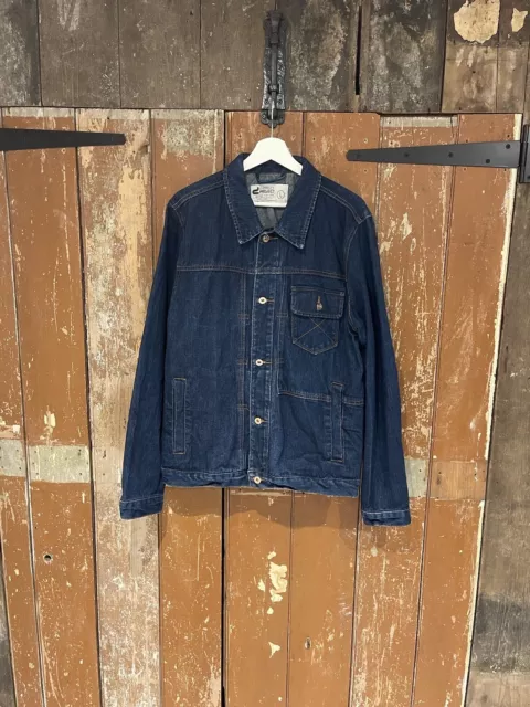 D-Struct Project Denim Blue Jacket Coat Men's Size Large Button Up