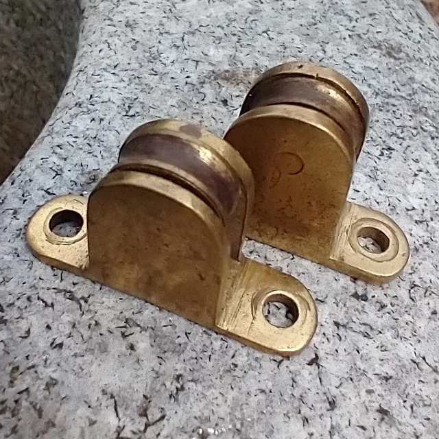 Antique/Vtg Small Brass PULLEY Blocks Germany Pre-WWII Nautical Decorative RARE
