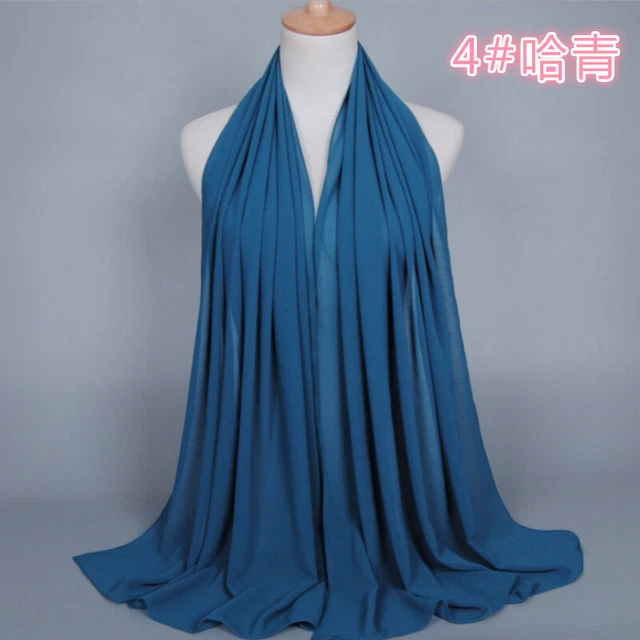 Large PGood Quality Chiffon Scarf Shawl Wrap Hijab Stretchy Big lain Lycra Green